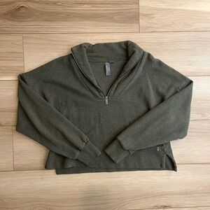 Sweaty Betty Green Cropped Pullover Sweatshirt